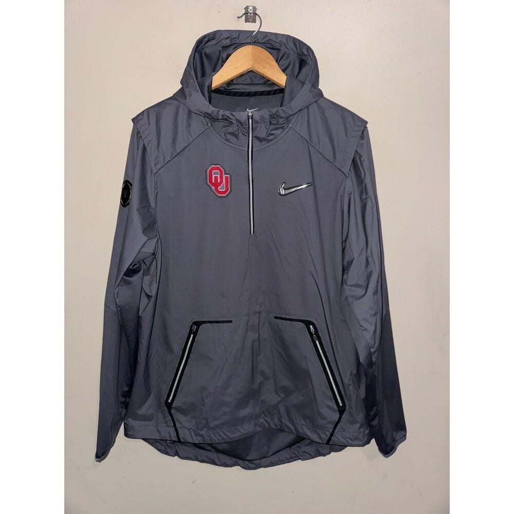 Men's L Nike Oklahoma Sooners Football CFP Team Issue PE 1/4 Zip Jacket NCAA NEW